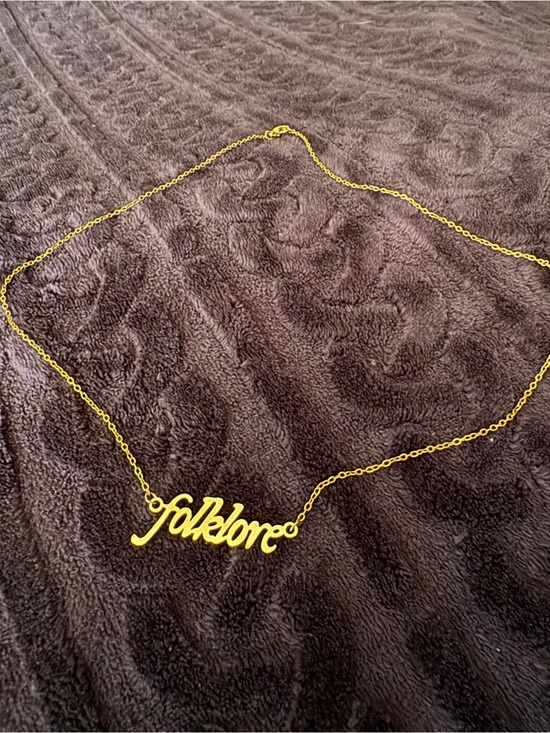 Taylor Swift Jewelry - T.S. Gold "folklore" Script Necklace - Women's Jewelry